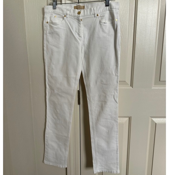 Michael Kors Collection Made in Italy White Zipper Pocket Jeans - Size 6